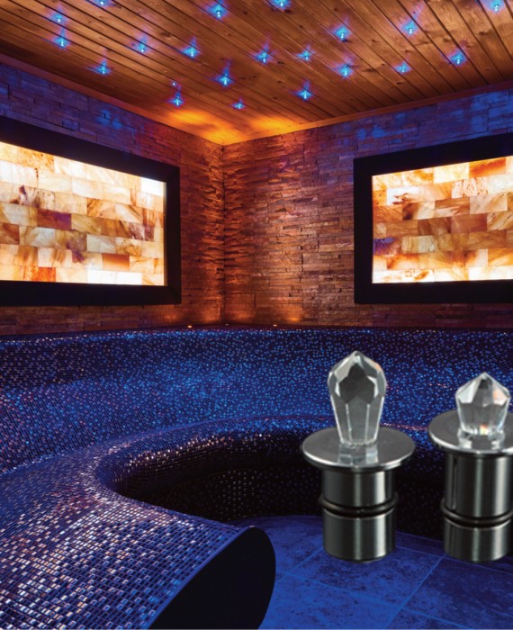 sauna crystal lights