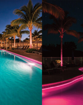 Florida pool lighting fiber optic perimeter lighting rope light pool